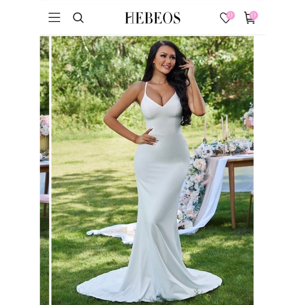 NWT- Hebeos Wedding Dress- size 10 inch: Bust:36.5 Waist:29.5 Hips:39.75